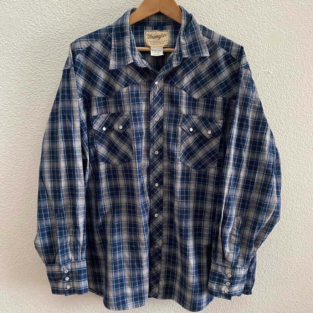 Wrangler Western Fashion Snap Shirts Pearl Snap Plaid Size 2XL Multi-Color